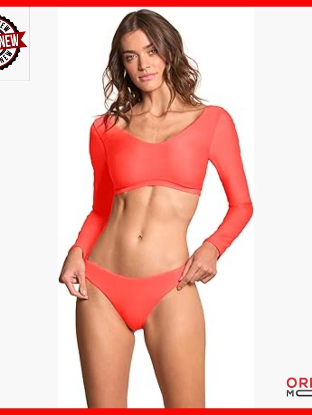 Reversible Long Sleeve Crop Top Bikini Rashguard Swimwear